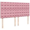 vidaXL Boxspring met matras fluweel roze 180x200 cm
