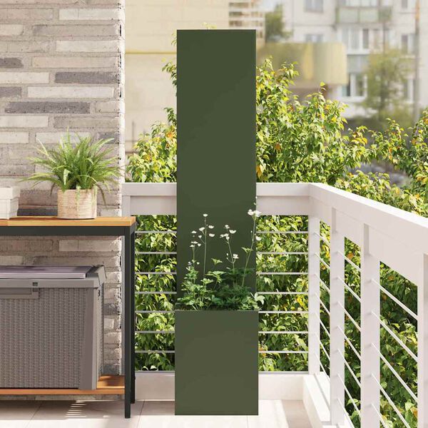 vidaXL Tuin Privacy Screen Olijfgroen 32 x 150 cm Koudgewalst staal