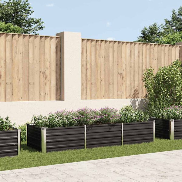 vidaXL Plantenbak verhoogd 240x80x45 cm gegalvaniseerd staal antraciet