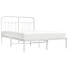 vidaXL Bedframe met hoofdbord metaal wit 135x190 cm