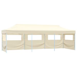 vidaXL Vouwtent pop-up met 5 zijwanden 3x9 m cr&egrave;me