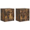 vidaXL Nachtkastje 2 st Gerookt eiken 43 x 34,5 x 47 cm Bewerkt hout
