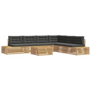 vidaXL 7 Stuk Buiten bankenset Polyester Wit