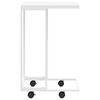 vidaXL Bijzettafel met wieltjes 40x30x63,5 bewerkt hout wit