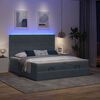 vidaXL Ottoman bed met matrassen en LED's 200x200cm fluweel