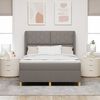 vidaXL Boxspringbed met Matras Donkergrijs 90x190 cm Taupe Stof