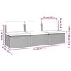 vidaXL Tuinbank 3-zits met kussens poly rattan grijs