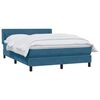 vidaXL Boxspring met matras fluweel donkerblauw 160x220 cm