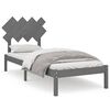 vidaXL Bedframe massief hout grijs 90x190 cm