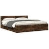 vidaXL Bedframe met hoofdeinde bewerkt hout gerookt eiken 200x200 cm