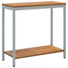 vidaXL Buiten Tafel met opslag Natuurlijk en Grijs 80 x 35 x 75 cm