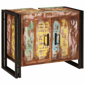 vidaXL Wastafelkast Multikleur 71 x 33 x 58 cm Massief Gerecycled Hout