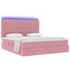 vidaXL Opbergbed met LED met matras met LED Roze 160 x 200 cm Fluweel