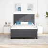 vidaXL Boxspringbed Donkergrijs en Wit 140 x 190 cm Katoen Stof