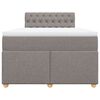 vidaXL Boxspring met matras stof taupe 120x200 cm