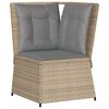 vidaXL 4-delige Loungeset met kussens poly rattan beige