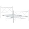 vidaXL Bedframe met hoofd- en voeteneinde metaal wit 100x190 cm