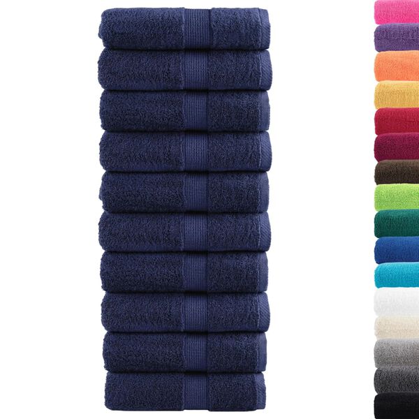 vidaXL Premium washandjes SOLUND 10 stuks marineblauw 30x30 cm 600 g/m²