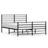 vidaXL Bedframe met hoofd- en voeteneinde metaal zwart 140x200 cm