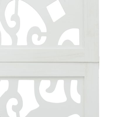 vidaXL Kamerscherm met 3 panelen massief paulowniahout wit
