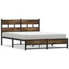 vidaXL Bedframe zonder matras metaal gerookt eikenkleurig 140x190 cm