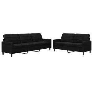 vidaXL 2-delige Loungeset met kussens fluweel zwart