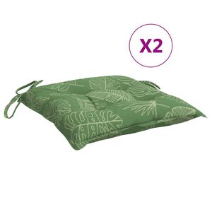 vidaXL Stoelkussens 2 st bladpatroon 40x40x7 cm stof