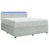 vidaXL Boxspringbed met matras Lichtgrijs 200 x 200 cm Fluweel