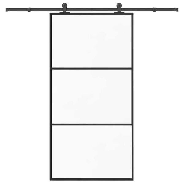 vidaXL Schuifdeur met beslagset 102x205 cm aluminium en ESG-glas