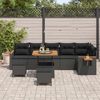 vidaXL Tuinbankenset met kussen 11 pcs Zwart poly rattan