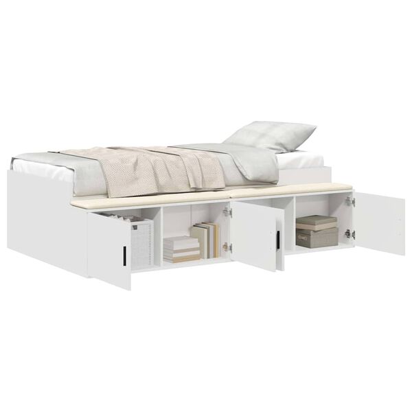vidaXL Bedframe met lade met opslag Wit 70 x 190 cm Bewerkt hout