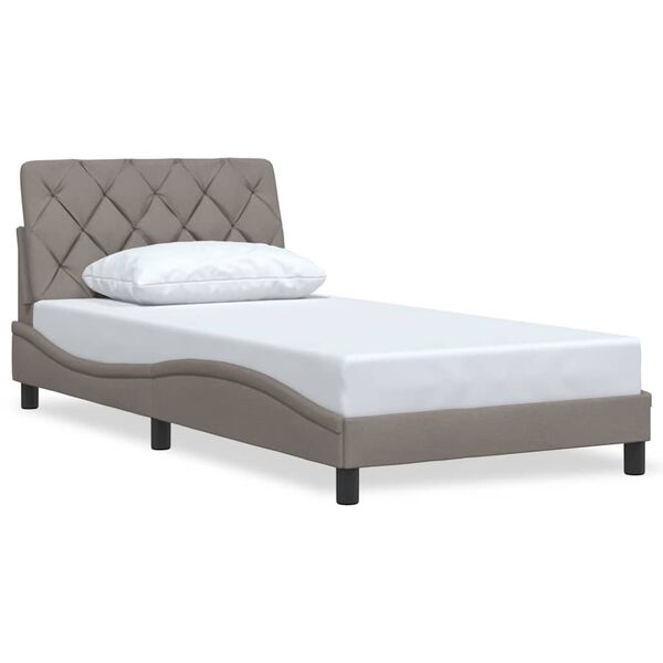 vidaXL Bedframe zonder matras 100x200 cm stof taupe