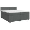 vidaXL Boxspringbed met matras Donkergrijs 200 x 200 cm Stof
