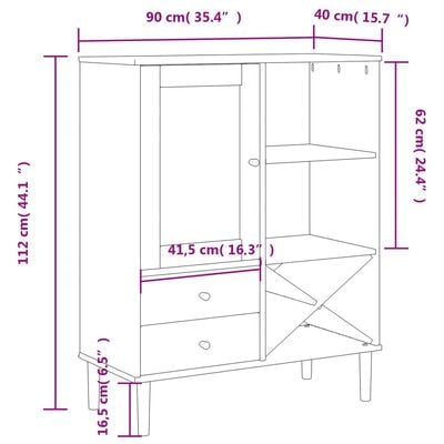 vidaXL Hoge kast SENJA 90x40x112 cm rattan look grenenhout bruin