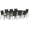 vidaXL Tuin eettafelset 9 st Zwart poly rattan