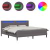 vidaXL Bedframe met matras Grijs 200 x 200 cm Kunstleer