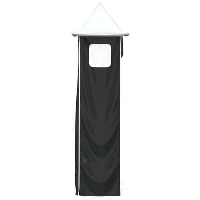 vidaXL Gordijnen voor hoogslaper met tunnel en toren wit en zwart