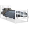 vidaXL Bedframe met hoofd- en voeteneinde metaal wit 75x190 cm