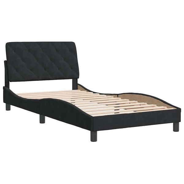 vidaXL Bedframe zonder matras 100x200 cm fluweel zwart