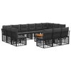 vidaXL Buiten bankenset 14 st Zwart en Donkergrijs Polyester