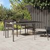 vidaXL Tuintafel 190x90x75 cm gehard glas en poly rattan grijs