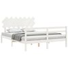 vidaXL Bedframe met hoofdbord massief hout wit 140x190 cm