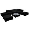 vidaXL 8-delige Loungeset met kussens poly rattan zwart