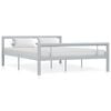 vidaXL Bedframe metaal grijs en wit 160x200 cm
