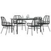 vidaXL 5-delige Tuinset poly rattan glas zwart