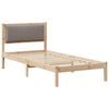 vidaXL Bedframe met hoofdeinde Taupe 100 x 200 cm Massief grenenhout