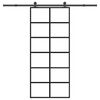 vidaXL Schuifdeur met beslag 90x205 cm ESG-glas en aluminium