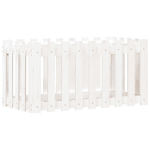 vidaXL Plantenbak verhoogd hekontwerp 100x50x50 cm grenenhout wit