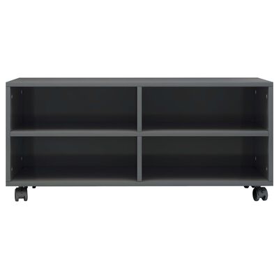 vidaXL Tv-meubel met wieltjes 90x35x35 cm bewerkt hout hoogglans grijs