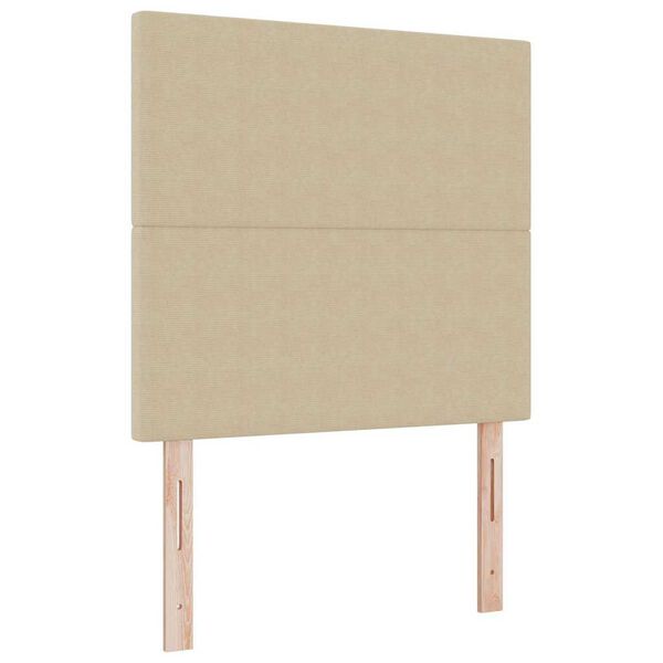 vidaXL LED Hoofdbord met LED-striplichten Grijs groen 100 cm Polyester